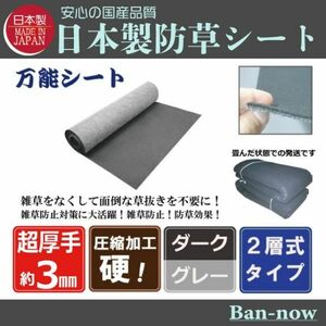 （硬③ダーク×グレー 125ｃｍ×10ｍ）超厚手 雑草防止 除草 Ban-now 万能 防根 防草シート (2)