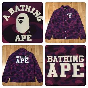 カレッジロゴ コーチジャケット Sサイズ purple camo a bathing ape BAPE coach jacket エイプ ベイプ アベイシングエイプ 迷彩 i38