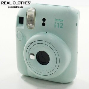 FUJIFILM/富士フィルム instax mini 12 チェキ インスタントカメラ ミントグリーン フラッシュ/シャッター動作確認済 /000