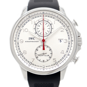 内部点検済 IWC インターナショナルウォッチカンパニー ポルトギーゼ ヨットクラブ クロノグラフ IW390211 シルバー SS メンズ 自動巻き