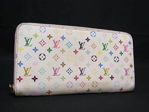 1円 ■美品■ LOUIS VUITTON ルイヴィトン M60241 モノグラムマルチカラー ジッピーウォレット ラウンドファスナー アイボリー系 AZ6577