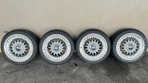 ★中古美品★BBS タイヤホイール4本セット RS045 4H PCD100 6J15in ET38 165/50R15 72V 溝3.7～5.4mm ガリキズなし 軽カスタム等に(倉a