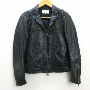 k■シップス/SHIPS シングルライダースジャケットJKT【M】黒/LADIES■6【中古】