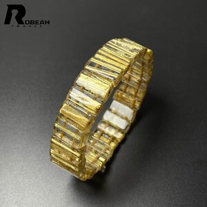 夢色 EU製 定価29万円★ROBEAN・タイチンルチルバングル★黄金針水晶 ブレスレット パワーストーン 金運 お守り 15.7*7.9*5.8mm M1218773