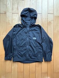 【送料無料】★美品★ THE NORTH FACE コンパクトジャケット ブラック キッズ アウトドア マウンテンパーカー ノースフェイス　150