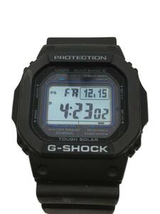 CASIO◆ソーラー腕時計_G-SHOCK/アナログ/ラバー/BLK/BLK