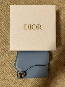 美品 Dior ディオール DIOR 三つ折り財布　ロータスウォレット　ブルー