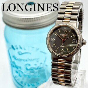 175　LONGINES コンクエスト　レディース腕時計　ロンジン時計　チタン