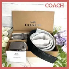 【新品未使用】 COACH リバーシブル レザー ベルト 回転式バックル ③