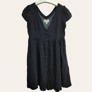 DENIM&SUPPLY RALPH LAUREN / ラルフローレン レディース 半袖シャツワンピース ブラック ドット柄 Mサイズ 春夏 薄手 I-2065