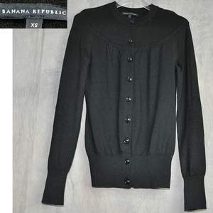 [結衣]300-24A007☆Banana Republic バナナリパブリック 12000円カーディガン XS 黒