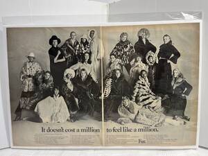 1972年9月22日号LIFE誌　広告切り抜き1ページ【Fur. /ファーコレクション】アメリカ買い付け品ビンテージインテリアファッションオシャレ