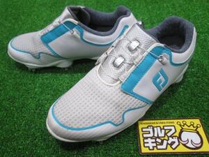 GK鈴鹿☆中古798 【22.5】フットジョイ★FJ SPORT TF Boa★96207J★ホワイト★ダイヤル式★ゴルフシューズ★