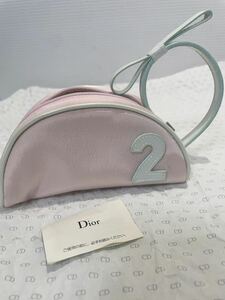 K-01■ 未使用 dior ノベルティ クリスチャンディオール コスメ ポーチ ピンク リボン ストラップ付き