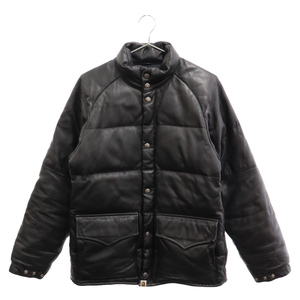 A BATHING APE アベイシングエイプ 初期 LEATHER CLASSIC DOWN JACKET レザー クラシック ダウンジャケット ブラック