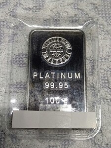 田中貴金属製　プラチナインゴット 100g　純プラチナバー　品位 99.95 地金 資産 投資 一般書留定形外80万円補償 梱包込送料1060円予定