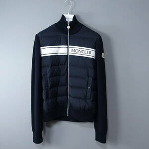 新品未使用*MONCLER/モンクレール/S/ニット/ダウンカーディガン/ブラック×ダークネイビー/ジャケット/ブルゾン/ジップアップ/切り替え