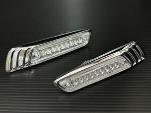 送料込み ローレル ウインカー LED クリア/メッキ 12V 左右SET●ロケットカウルGS400GT380インパルスRG250GSX250EザリGSX400F