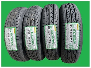 ダンロップ EC202L 145/80R13 4本set☆ バルブ付き☆即決ご落札→ 中部～関東 送料含17990円