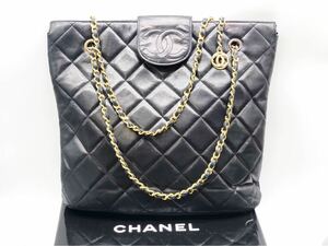 1円〜 希少 CHANEL シャネル マトラッセ ラムスキン チェーンショルダーバッグ デカココ 黒 ココマーク ゴールド金具 可愛い 豪華チャーム