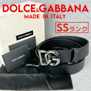 【定価6.6万】未使用★DOLCE＆GABBANA ドルガバ メンズベルト 100cm 黒レザー 本革 純正箱＆袋付属 イタリア製