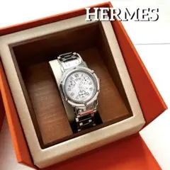 【美品】HERMÈS（エルメス）クリッパー クロノグラフ CL1.310シルバー