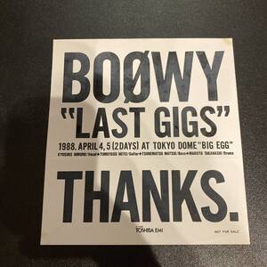 未使用 当時物 BOOWY LAST GIGS ステッカー 氷室京介 布袋寅泰