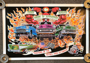 ■90s ヴィンテージ 新品 デッドストック Robert Williams THREE YEARS OF AUTOMOTIVE INFAMY! ポスター HOT ROD BOB ロバートウイリアムス