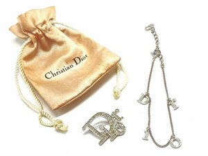 【え沖】Christian Dior クリスチャンディオール ブローチ ブレスレット セット 巾着付き 中古 現状品 沖275 MD273MSS81