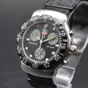 OH済 電池新品 TAG HEUER タグホイヤー フォーミュラ1 クォーツ 571.513 クロノグラフ 200M防水 スモセコ 黒 純正ベルト スイス製 メンズ