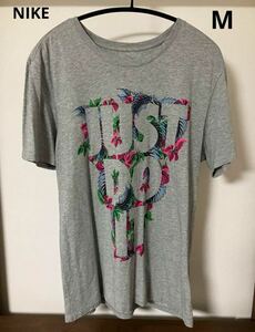 NIKE ナイキ Tシャツ M グレー just do it プリント