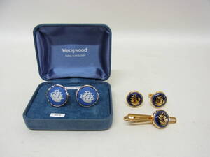 ウェッジウッド ロイヤルコペンハーゲン☆帆船 カフス ネクタイピン☆ROYAL COPENHAGEN / WEDGWOOD 船 シップ デンマーク 英国 USED 60