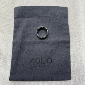 【B-1982】1円スタート XOLO JEWELRY ショロジュエリー ワイドロープ ツイスト リング SV925刻印 総重量約10.9g 約21～22号 保存袋あり