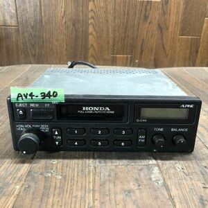 AV4-340 激安 カーステレオ テープデッキ HONDA ALPINE 39100-SH3-V100-M1 CM3409K E20351289 カセット FM/AM 通電未確認 ジャンク