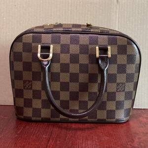 中古　ルイ ヴィトン　サリア　ミニ　ハンドバッグ　ダミエ　レザー　ブラウン　LOUIS VUITTON