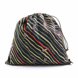 ロエベ LOEWE ポーチ 巾着バッグ DRAWSTRING POUCH コットンキャンバス ブラック/マルチカラー e57830a