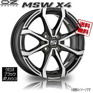 OZレーシング OZ MSW X4 グロスブラックポリッシュ 16インチ 4H100 7J+37 1本 60,06 業販4本購入で送料無料