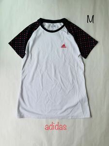 adidas アディダス半袖Tシャツ 速乾 M ポリエステル　ランニング　スポーツ　テニス　ゴルフ　ウォーキング　CLIMALITE 吸汗　透湿　美品