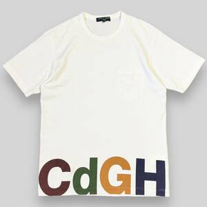 希少！ COMME des GARCONS HOMME コムデギャルソンオム AD2017 マルチ ビッグ ロゴ プリント Tシャツ M 白 ホワイト 川久保玲 アーカイブ 