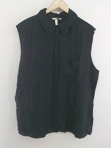 ◇ ◎ ●美品● H&M タグ付き ノースリーブ シャツ ブラウス サイズEUR XL US XL CA TG ブラック レディース P