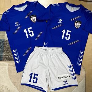 2023 京都産業大学 支給品 体育会サッカー部 3点セット ユニフォーム パンツ 非売品 実使用 Jリーグ 関西学生サッカーリーグ1部 青 15