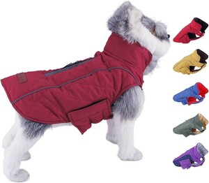 【未使用】ThinkPet 寒い天候の犬コート-防水防風リバーシブルの犬冬ジャケット、小型、中型、大型犬のためのリバーシブル