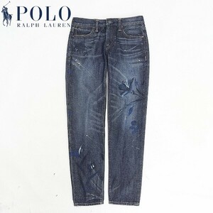 国内正規品◆POLO RALPH LAUREN ポロ ラルフローレン ASTOR SLIM BOYFRIEND ペイント加工 ボーイフレンド デニム パンツ ジーンズ 24