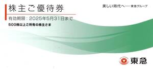 東急電鉄　株主優待券　冊子（bunkamura １０９シネマズ 東急ストア他）１冊　２０２５年５月３１日迄