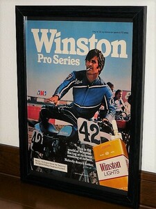 1981年 USA 洋書雑誌広告 額装品 Winston LIGHTS ウインストン ライト / 検索用 Harley-Davidson XR750 ハーレーダビッドソン ( A4size )