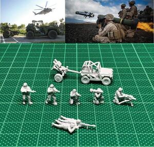 1/144 レジンキット USA M1161 Growler LSV /w M327 Mortar & Marine Crops figures