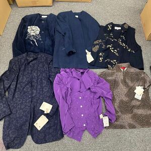 [118]●1円スタート●高級 高品質 タグ付き 婦人服 まとめ売り 古着卸 坂東京子 伊太利屋 日本製 MADE IN JAPAN 藍染 トップス 長期保管品