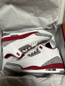 国内正規 AIR JORDAN 3 RETRO CARDINAL RED OG US10.5 新品未使用 ジョーダン カーディナルレッド FIRE RED