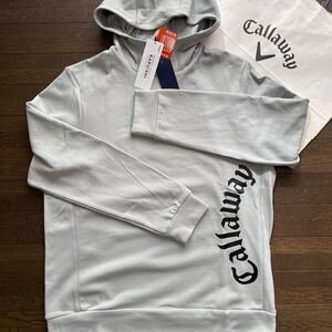 送料無料Callaway GOLFキャロウェイMENS裏起毛ハイネックフーディーKARUISHI軽量肉厚保温耐摩耗性STRETCH合皮パッチ付Gray(大特価LL)新品