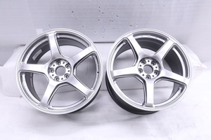 48-635★未使用品 WORK EMOTION T5R ホイール2本 グローシルバー ワーク GSL 18×8.5J +45 5穴 PCD 100 ハチロク ZN6 (KK)